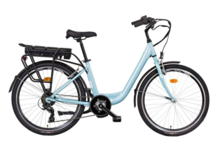 Elektrokolo Liberty e-VIA 6 spd 26" středový motor, 36V/17,5Ah, 2026 tyrkysové, Přední vidlice Pevná