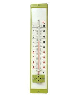 Venkovní teploměr smaltovaný, Světlezelený 500x95 mm