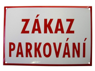 Zákaz parkování, bílo-červená, 297x210 mm