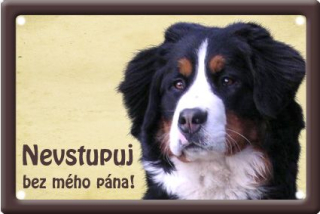 Plechová psí cedule, Bernský salašnický pes, Nevstupuj bez mého pána!