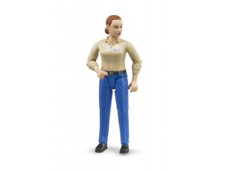 Bruder 60408 Figurka žena, modré kalhoty