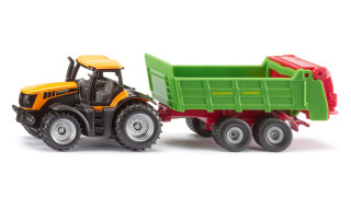 SIKU Blister - Traktor JCB s univerzálním rozmetadlem Strautmann